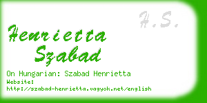 henrietta szabad business card